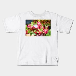 Pitaya fruit on vegetable market Kids T-Shirt